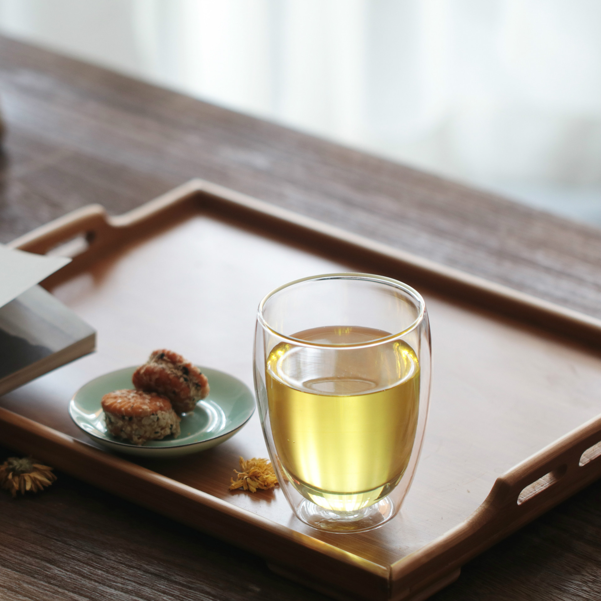 Chávena de vidro de parede dupla isolada para café e chá_voghion.com