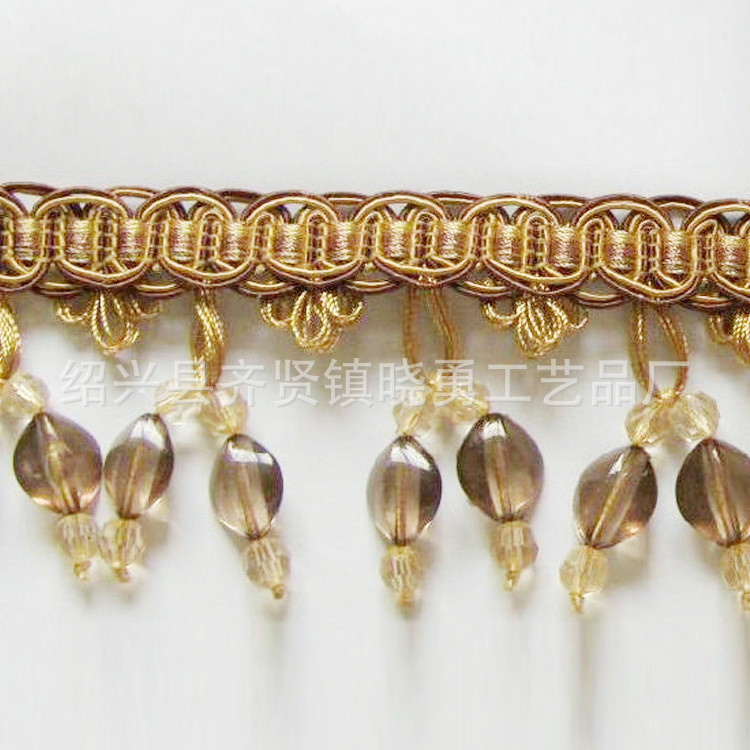 新款水晶珠子花边 蕾丝珠子花边 水晶窗帘珠子花边配件吊珠