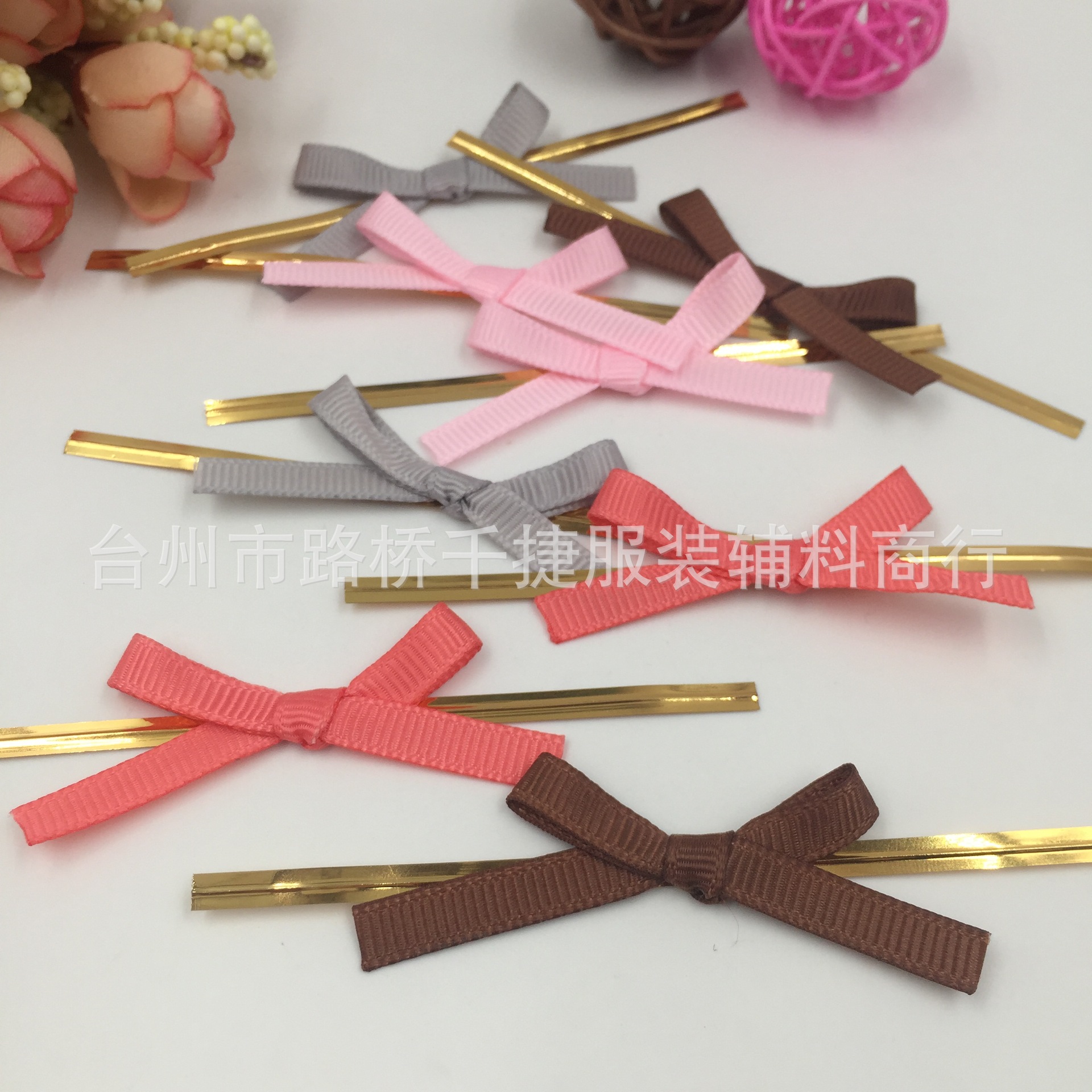 饼干包装铁丝蝴蝶结 6mm螺纹丝带蝴蝶结扎丝 西点束口扎带蝴蝶结