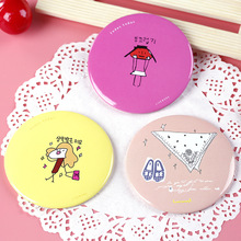 随身小镜子 创意韩版化妆镜卡通迷你便携女生甜美可爱小圆镜