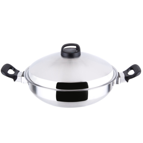 Queen pot 304 stainless steel wok steamer fryer waterless hot pot gift three-layer steel thickened pot