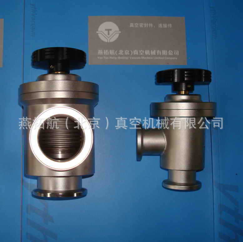 304不锈钢GD-J16高真空手动角阀 KF25高真空挡板阀 高真空挡板阀