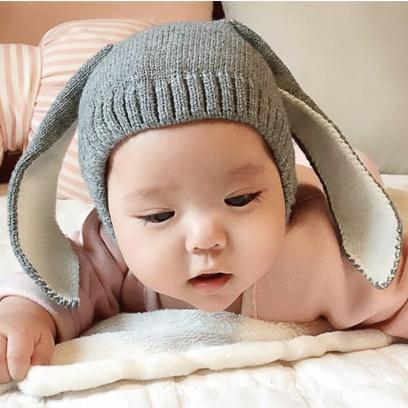 ins爆款长耳朵帽子儿童秋冬动物帽兔耳朵毛线帽创意帽厂家直销