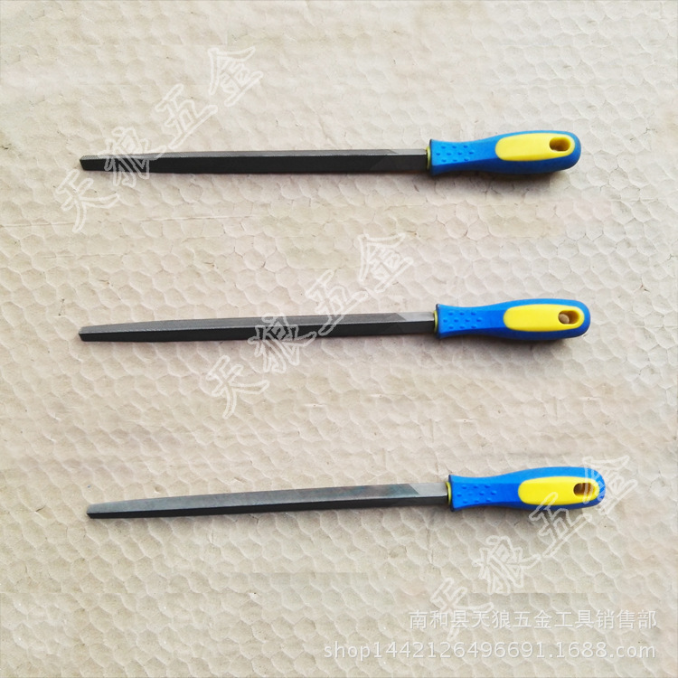 Lima triangular de 12 pulgadas (300 mm) de dientes gruesos, medios y finos, de tres filos, de acero, para ajustadores, material T12