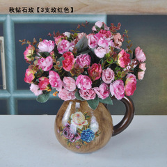 仿真花 絹花 家居飾品 擺件花藝 婚慶 室內 玫瑰 茶苞  秋鑽春鑽
