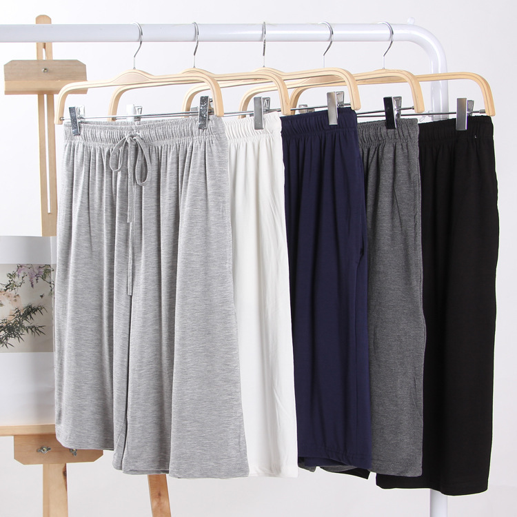 Upgraded Summer Men's Modal Thin Home Pajama Pants Sports Casual Men's Short Pajama Pants Bamboo Fiber Pants