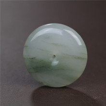 金丝玉天山翠圆润饱满大中小号平安扣玉石翠绿吉祥吊坠便宜证书