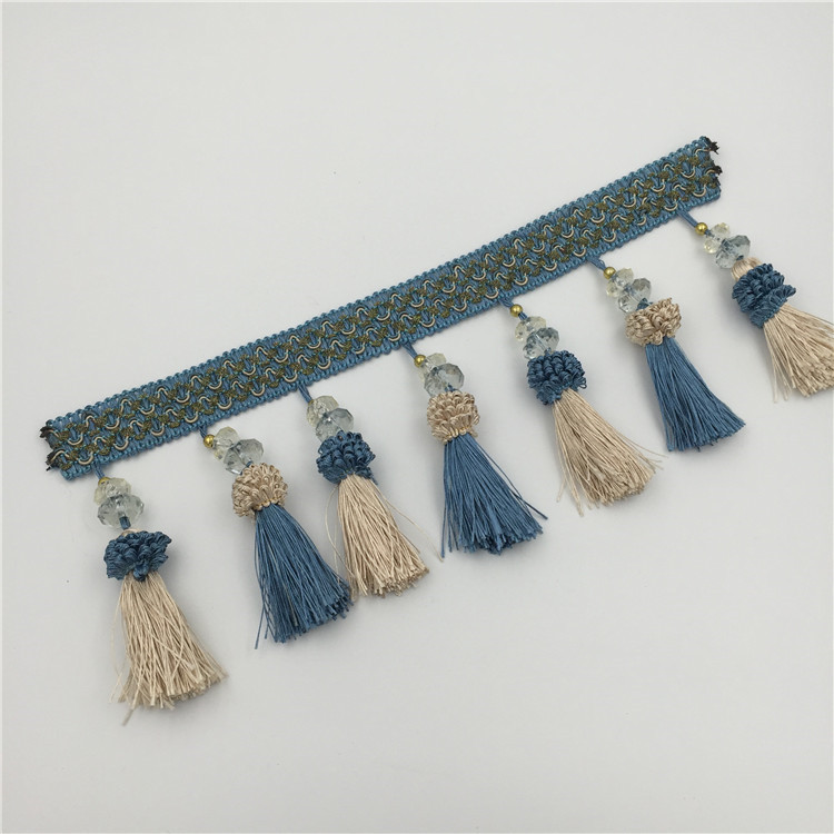 高档窗帘须子花边双水晶叠珠草莓吊球 优惠多多