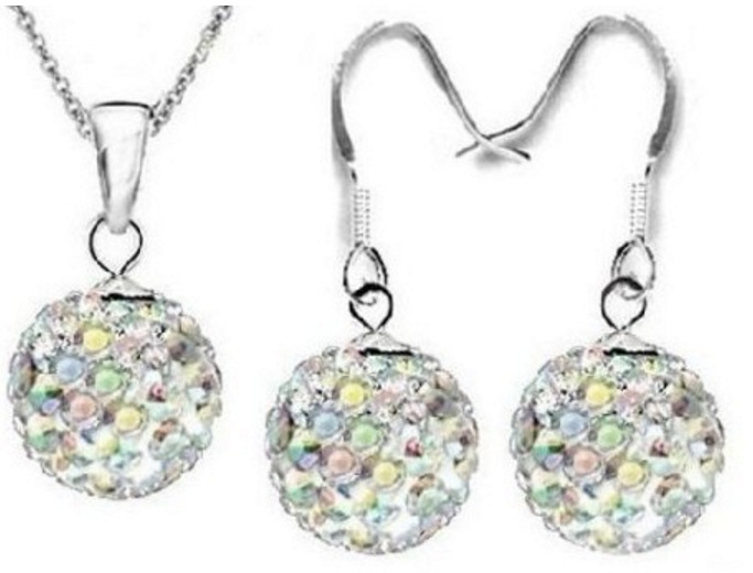 10mm AB barro completo diamante bola O-cadena cristal Shambhala traje oído gancho collar transfronterizo