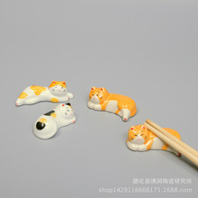 供应陶瓷工艺品摆件 情侣猫陶瓷筷架 家居小饰品 猫咪筷子架