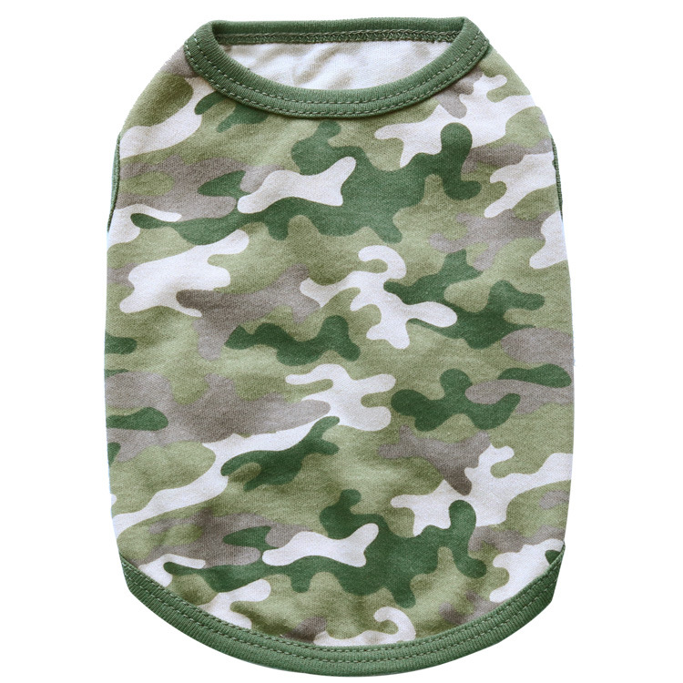Ropa para mascotas ropa para perros algodón amarillo camuflaje del bosque ropa para perros Chaleco de peluche ropa para mascotas primavera y verano