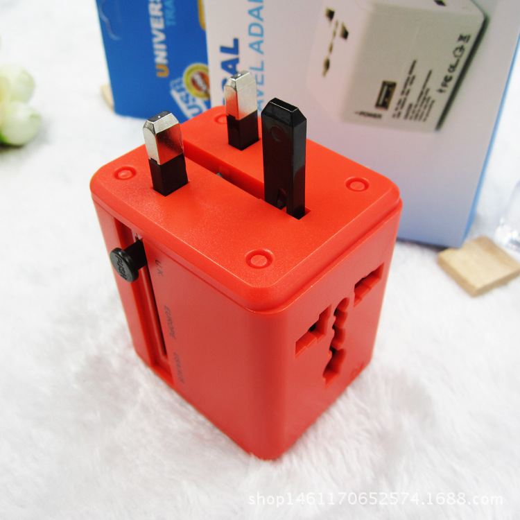 Fuentes transfronterizas, adaptador de enchufe universal global, enchufe de conversión multifunción, toma de conversión de viaje al extranjero