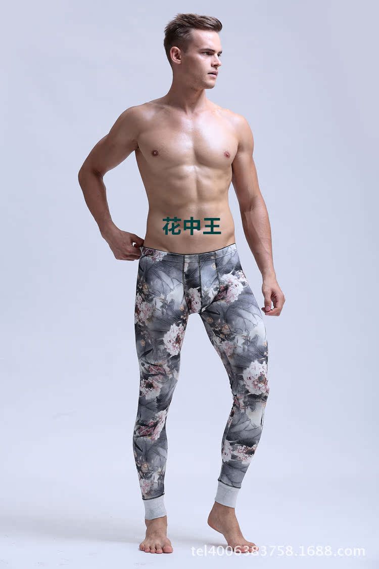 Aibcメーカー直販男性保温ズボンプリント保温底秋冬ズボンメーカー卸売りA012-BK