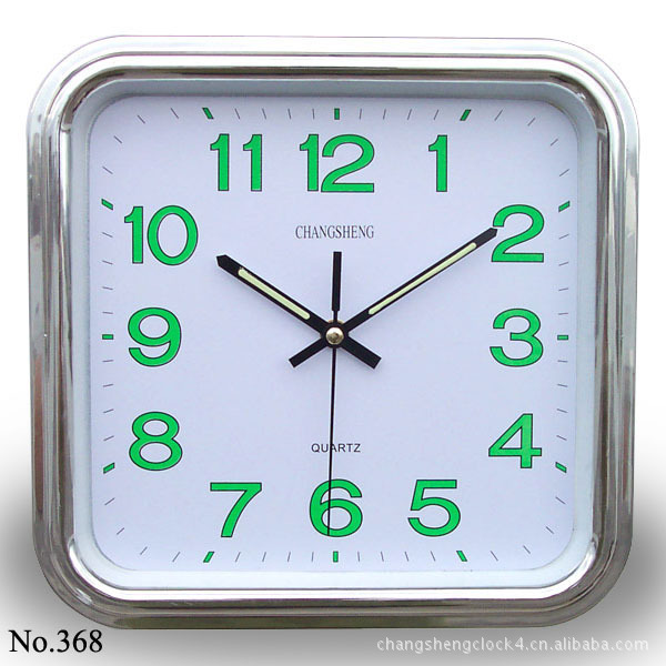 Amazon transfronterizo 28 * 28.5cm creativo reloj de pared de luz nocturna cuadrado simple reloj de pared decoración de personalidad