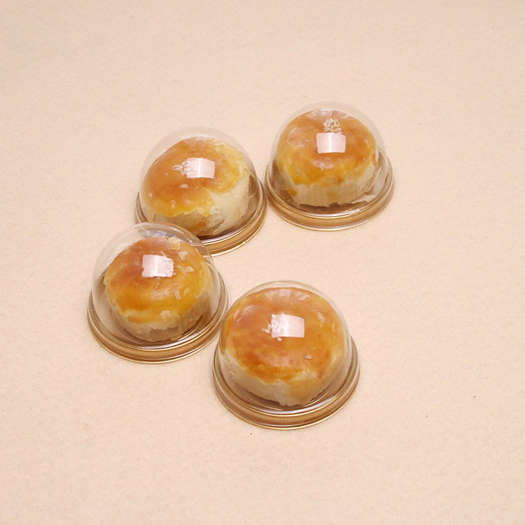 Cubierta DE LA TIERRA PET Moon cake blister caja de oro negro ronda nieve Mei Niang huevo yema crujiente punto occidental base de plástico se puede personalizar