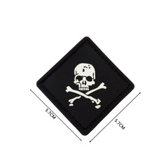 Wholesale Velcro Skull Head Square PVC Military Enthusiast Arm Patch Velcro Patch Backpack Personal Morale Patch