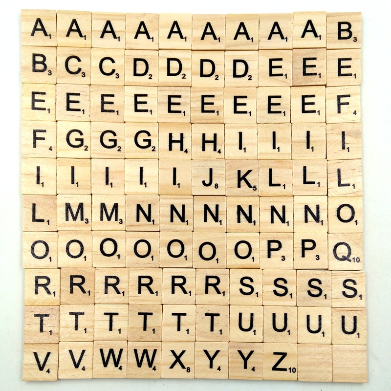 Pine Square 26 letras inglesas de madera natural letras inglesas astillas de madera letras inglesas
