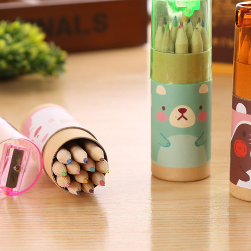 Cartoon bear 12 color lead children's painting coloring pen color pen creative stationery primary school students learning prizes