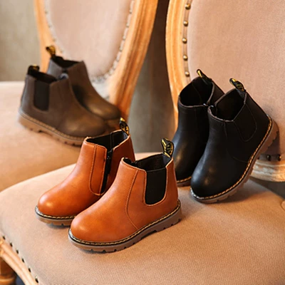 Martens демисезонные детские ботинки для мальчиков модные короткие сапоги в английском стиле в британском стиле