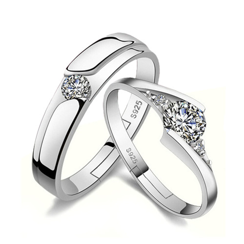 Weihua Korean version of couple's opening love couple's ring wedding men's and women's tenderness tail ring silver-plated ring manufacturer wholesale