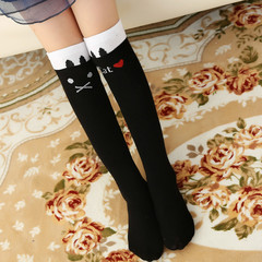 廠家代發韓版卡通喵星人男女童中高筒襪精梳棉條紋兒童襪小額批發