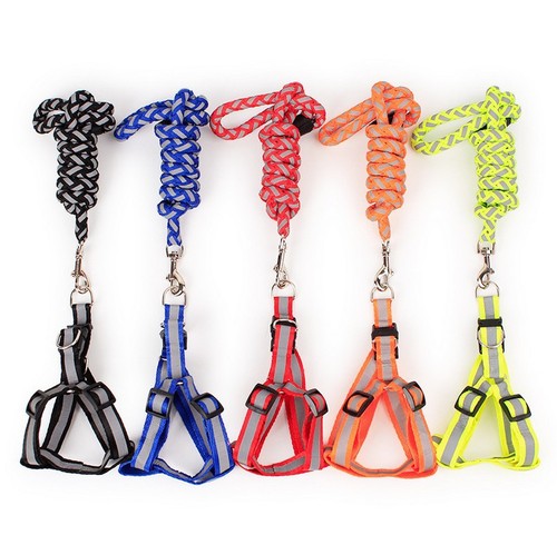 Amazon Pet Reflective Braided Leash Large Dog Explosion-proof Dog Rope Pet Chest and Back Dog Supplies