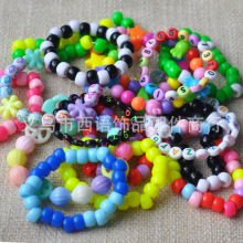 音乐节cuff字母手链手环专用串珠 6*9mm彩色小桶珠  pony beads