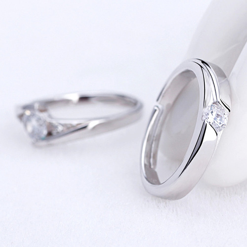 Weihua Korean version of couple's opening love couple's ring wedding men's and women's tenderness tail ring silver-plated ring manufacturer wholesale