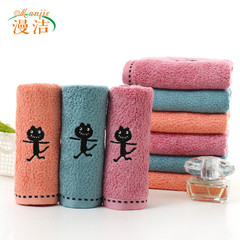 可愛刺繡小黑貓加厚成人竹纖維毛巾家用柔軟吸水洗臉面巾禮品批發