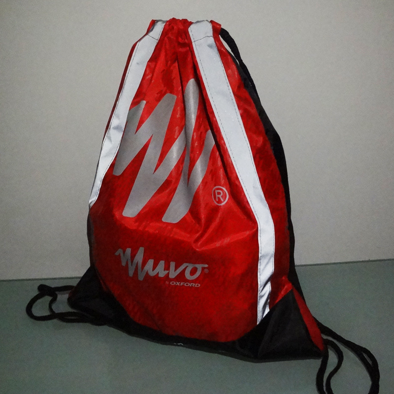 尼龙双肩抽绳帆布袋 反光布带条束口袋 粗绳双肩环保购物环保布包