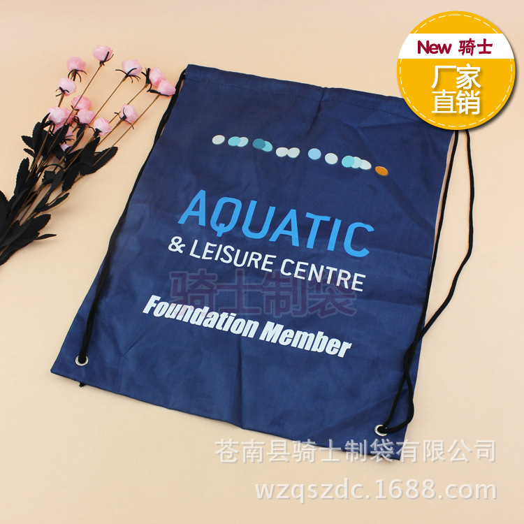 210d涤纶束口袋马拉松运动抽拉绳背包满版印定制尼龙抽绳袋印logo
