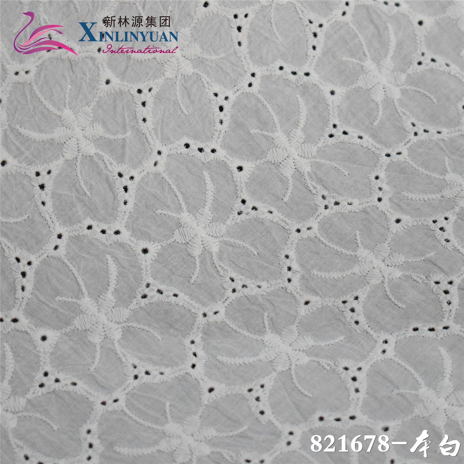 专业生产各种 棉布刺绣水溶棉线镂空满幅花边 diy花边面料