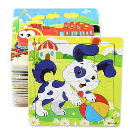 木制儿童拼图16片木质飞机火车动物拼装批发宝宝幼早教益智玩具