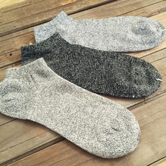 品質 日系新款併線男船襪 雙色針織復古船襪棉襪 吸汗透氣襪