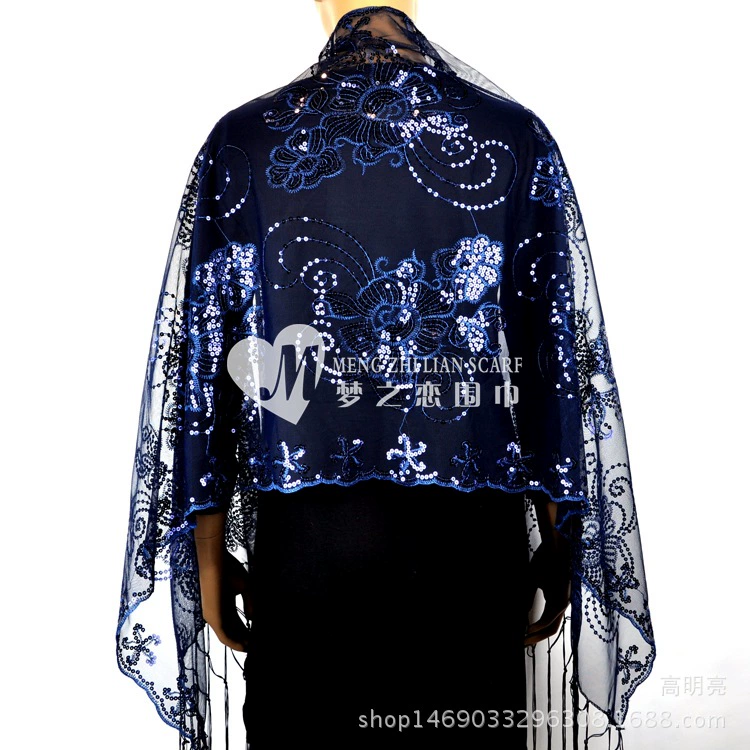 Универсальное платье, тонкий шарф, плащ, ногти с sequins и кисточками, защита от солнца, с вышивкой