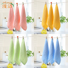 竹纤维洗脸小方巾口水巾吸水小毛巾幼儿园童巾儿童小手帕批发工厂