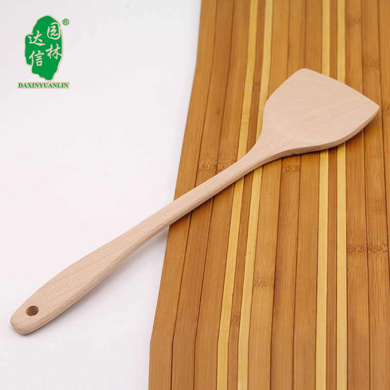 Daxin madera de bambú pala de madera sin pintura de estilo japonés Haya espátula de mango largo pala de madera traje de cocina fabricante de utensilios de cocina para hornear