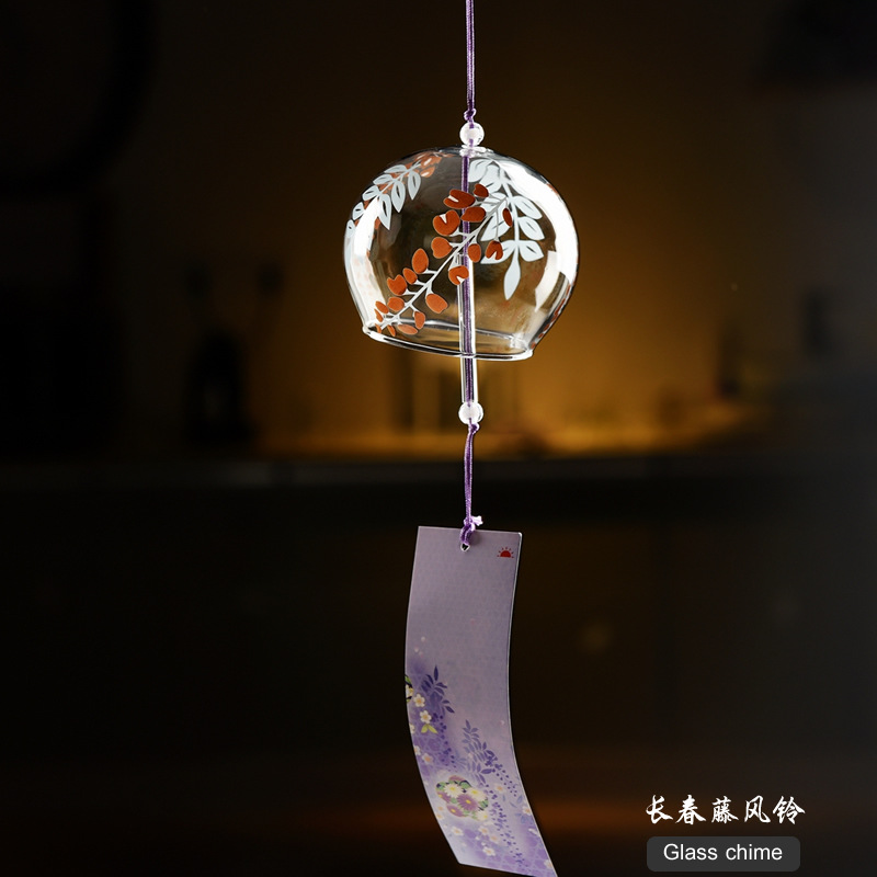Estilo japonés lindo viento carillones al por mayor hecho a mano vidrio pintado adornos regalo creativo Qixi regalo para niñas y amigos