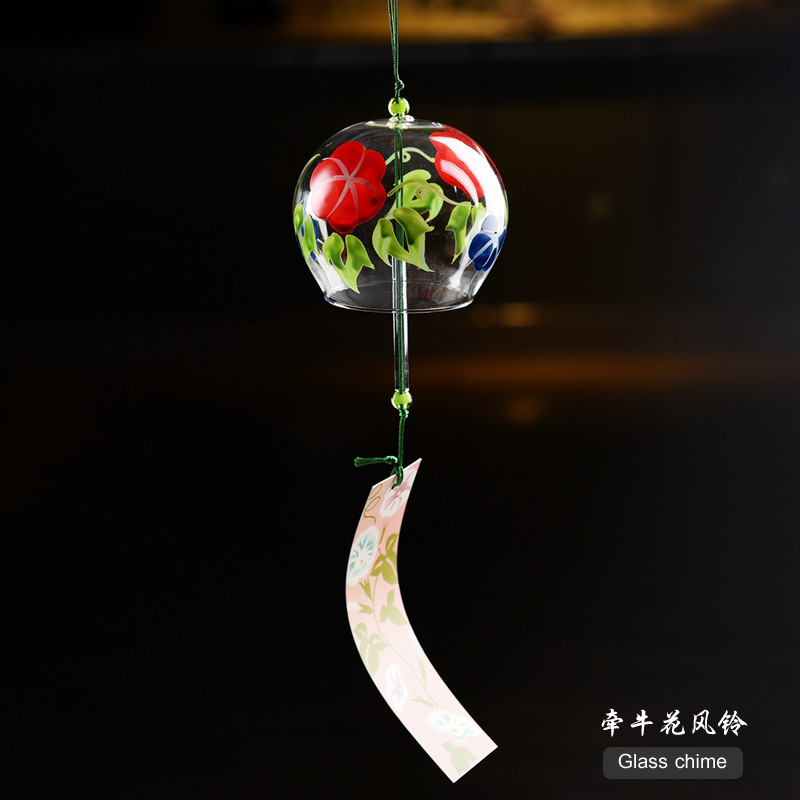 Estilo japonés lindo viento carillones al por mayor hecho a mano vidrio pintado adornos regalo creativo Qixi regalo para niñas y amigos