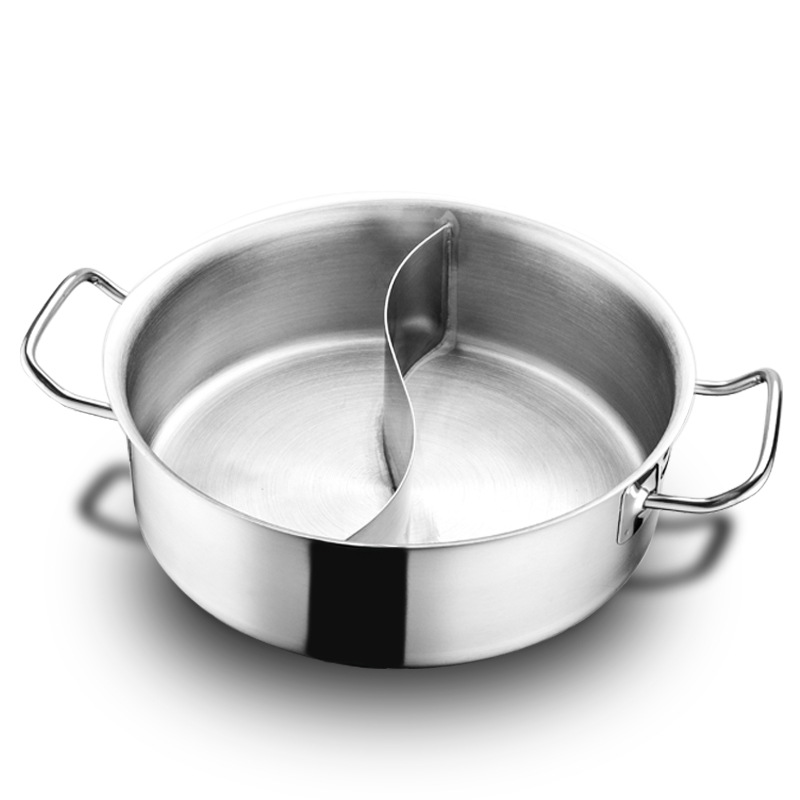 加厚304不鏽鋼直型火鍋清湯鍋鴛鴦鍋帶格鍋單人鍋涮涮鍋禮品