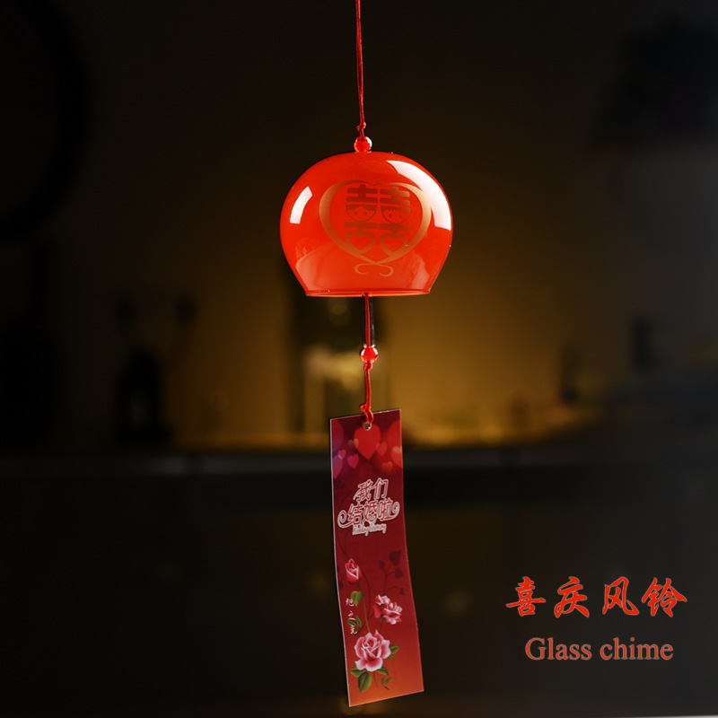 Estilo japonés lindo viento carillones al por mayor hecho a mano vidrio pintado adornos regalo creativo Qixi regalo para niñas y amigos
