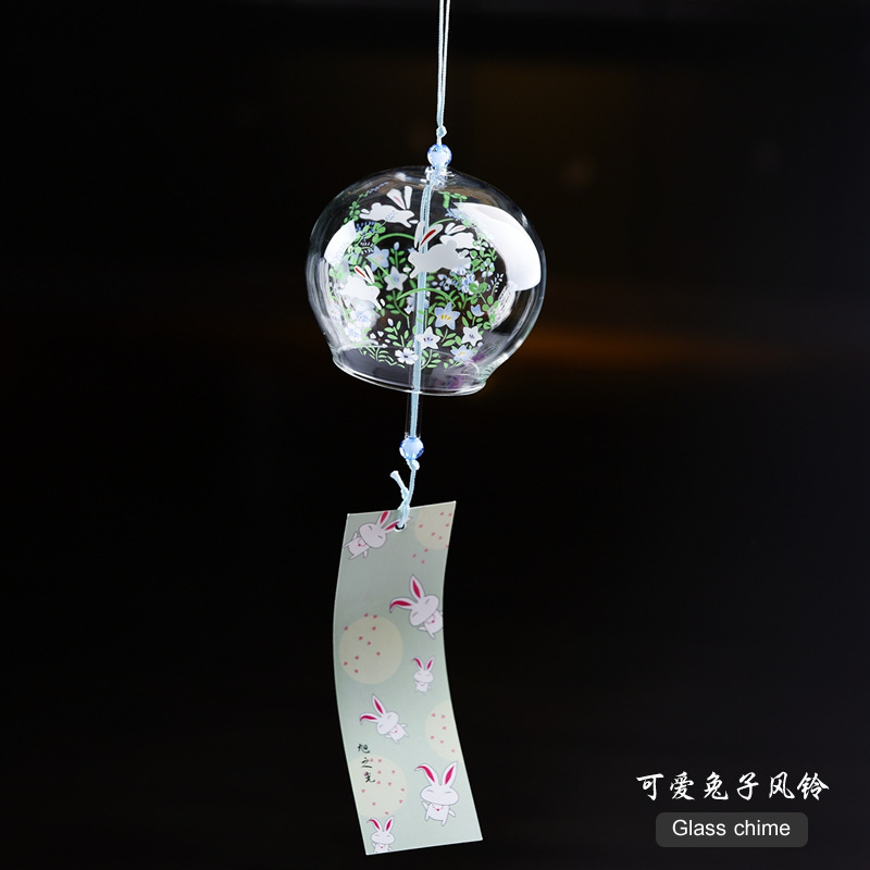 Estilo japonés lindo viento carillones al por mayor hecho a mano vidrio pintado adornos regalo creativo Qixi regalo para niñas y amigos