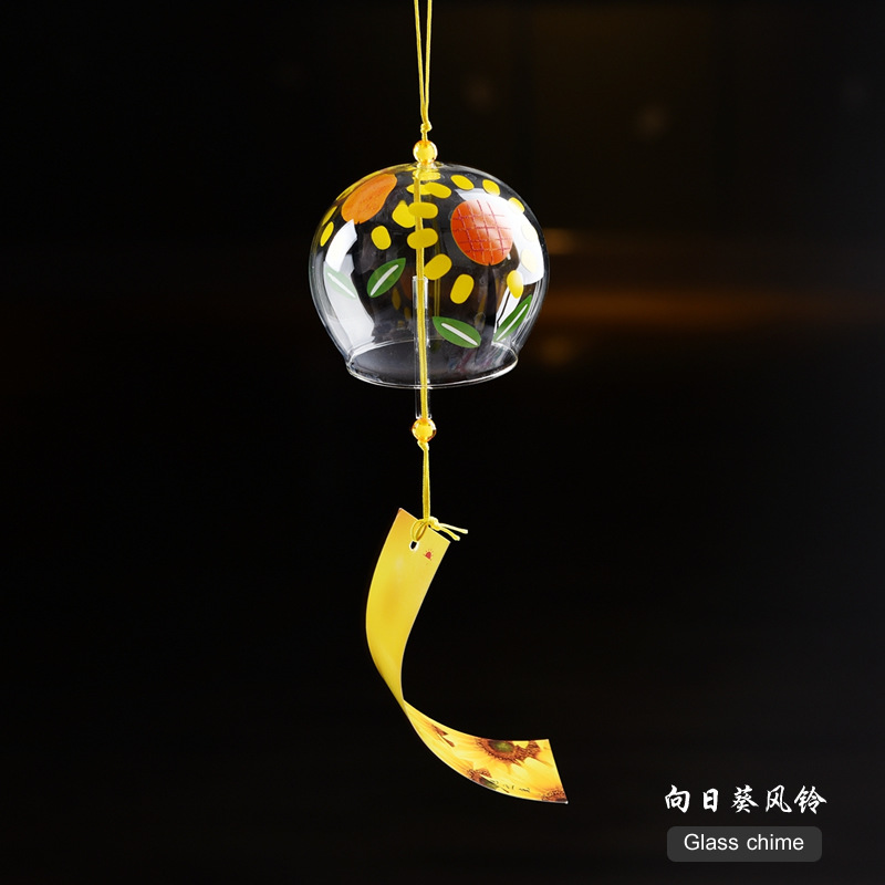 Estilo japonés lindo viento carillones al por mayor hecho a mano vidrio pintado adornos regalo creativo Qixi regalo para niñas y amigos