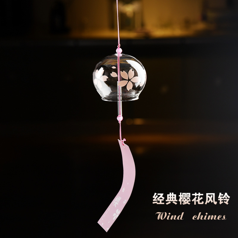 Estilo japonés lindo viento carillones al por mayor hecho a mano vidrio pintado adornos regalo creativo Qixi regalo para niñas y amigos
