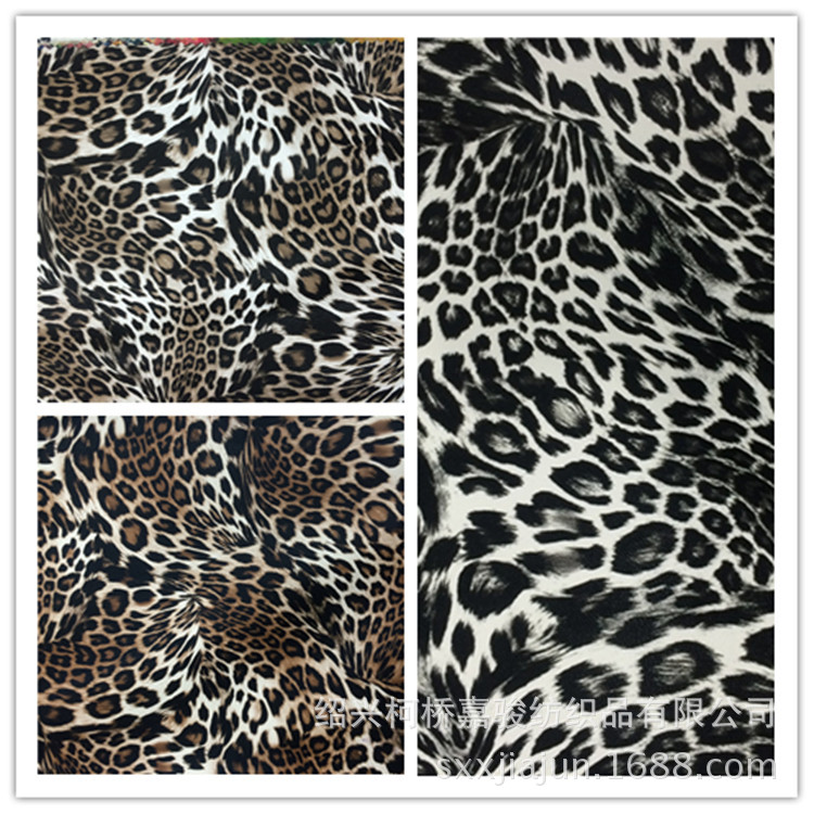 现货供应豹纹印花PU皮革面料服装革箱包皮革