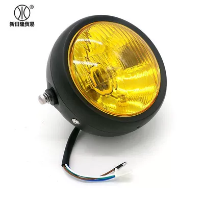 CG125 modified retro headlight GN125 retro black shell round headlight motorcycle accessories wholesale supply (Ön faralar)
