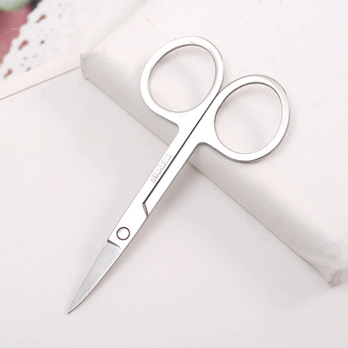 Nose hair scissors round head men's stainless steel safety manual shaving nose hair trimmer women's eyebrow trimming scissors