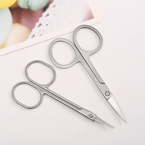 Nose hair scissors round head men's stainless steel safety manual shaving nose hair trimmer women's eyebrow trimming scissors