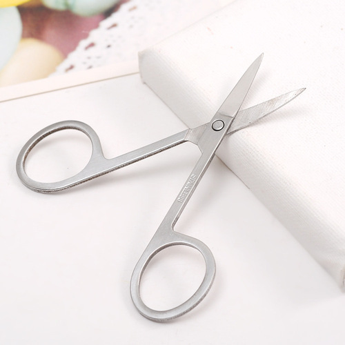 Nose hair scissors round head men's stainless steel safety manual shaving nose hair trimmer women's eyebrow trimming scissors