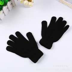 New Autumn/Winter Adult Solid Color Warm Thermal Knit Elastic Full Finger Wool Gloves